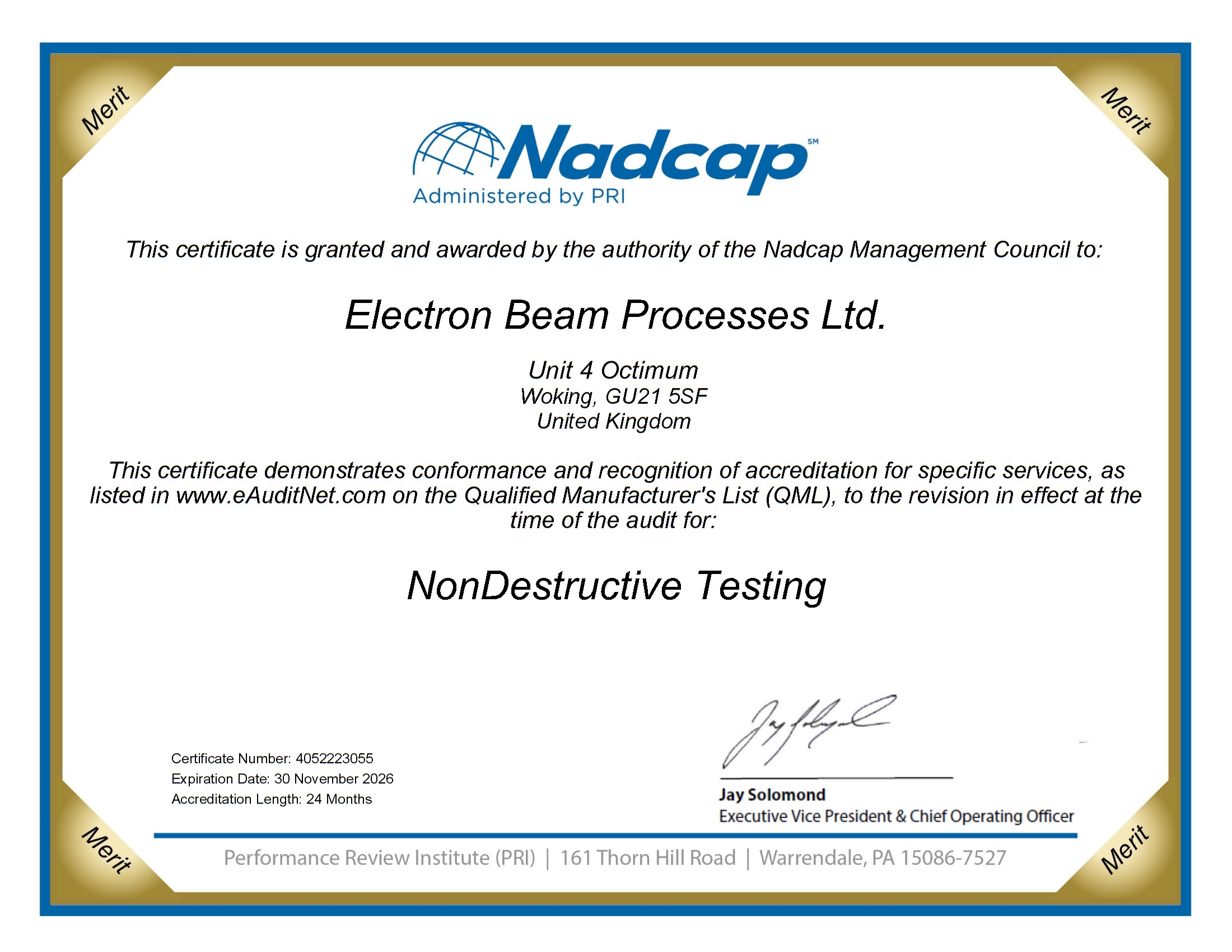 Approval Certificate