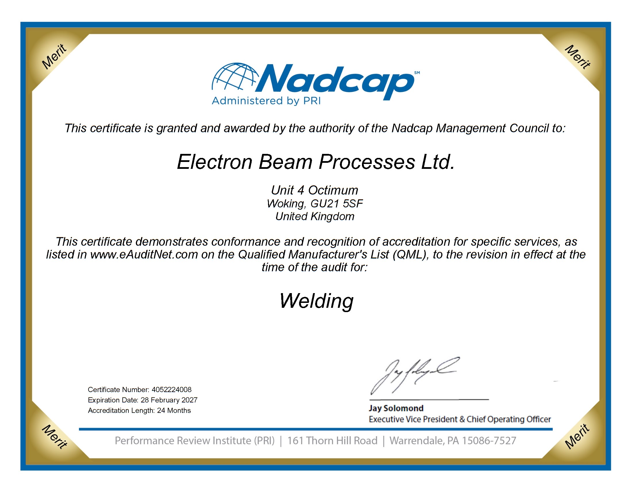 Approval Certificate