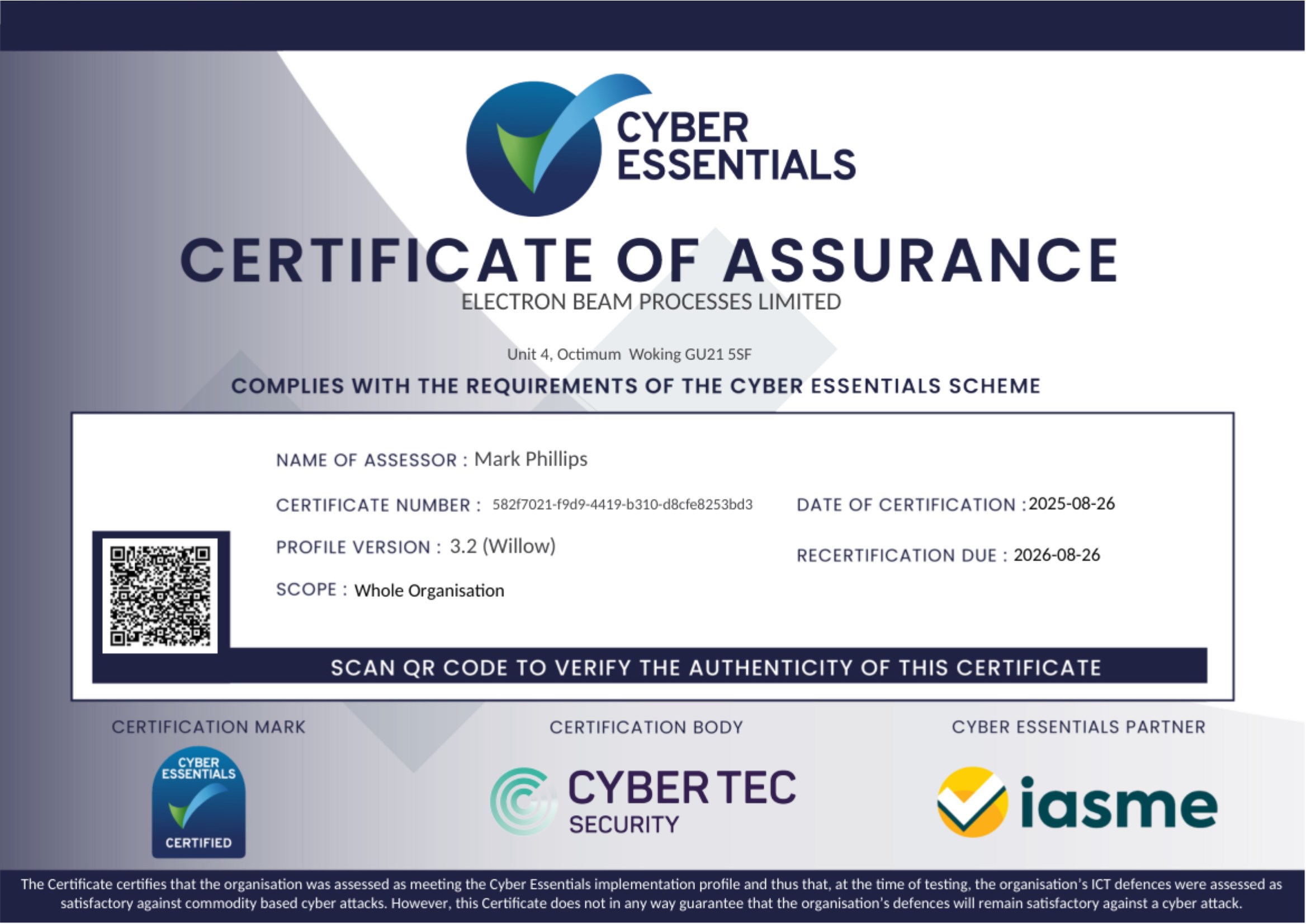 Approval Certificate